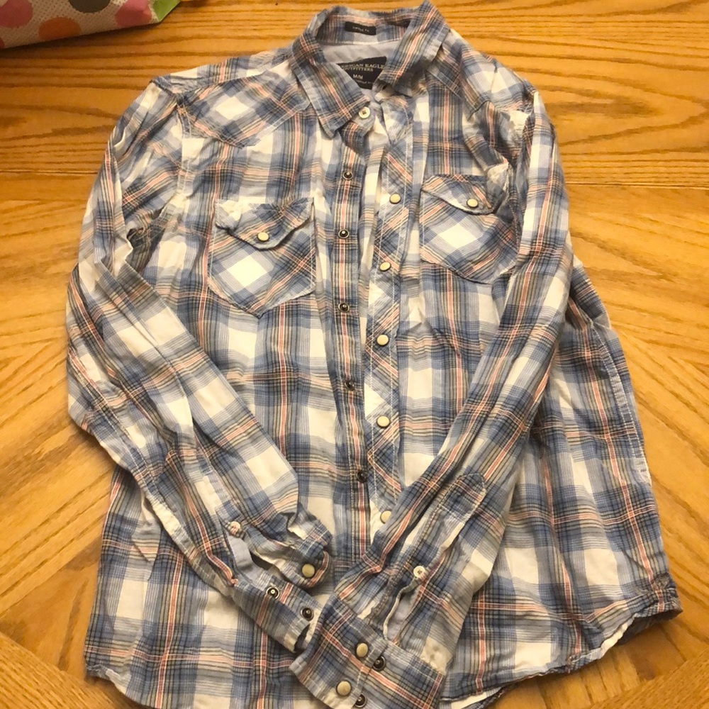 Pearl snap flannel